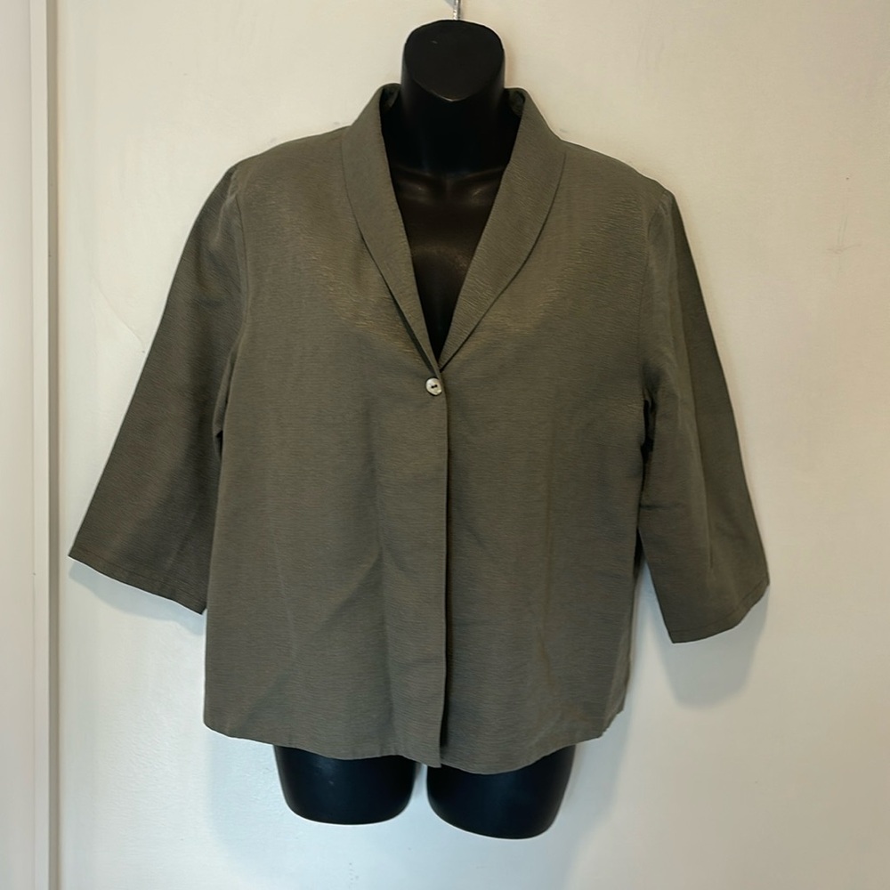 Eileen Fisher New York Silk Green Formal Jacket Size Small